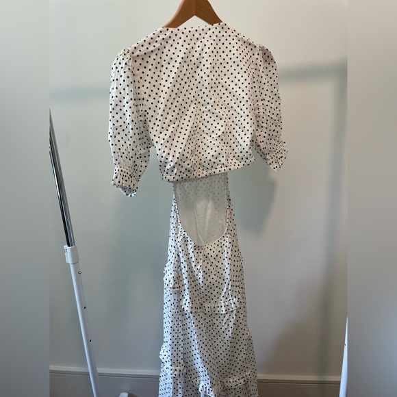 White Polka Dot Long Summer Dress - Picture 2 of 3